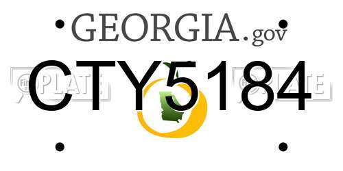 CTY5184 Georgia License Plate
