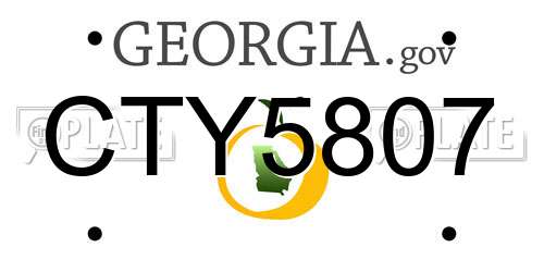 CTY5807 Georgia License Plate