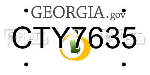 CTY7635 Georgia License Plate
