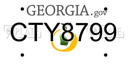 CTY8799 Georgia License Plate