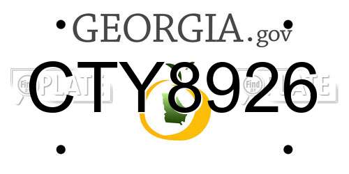 CTY8926 Georgia License Plate