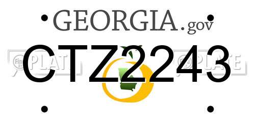 CTZ2243 Georgia License Plate