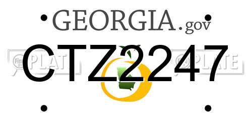 CTZ2247 Georgia License Plate