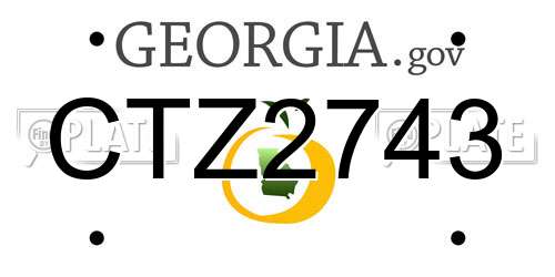CTZ2743 Georgia License Plate