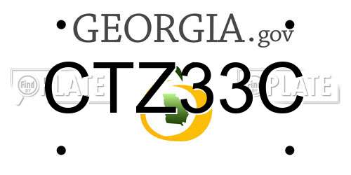 CTZ33C Georgia License Plate