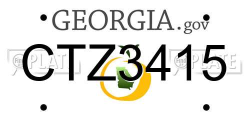 CTZ3415 Georgia License Plate