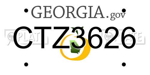 CTZ3626 Georgia License Plate
