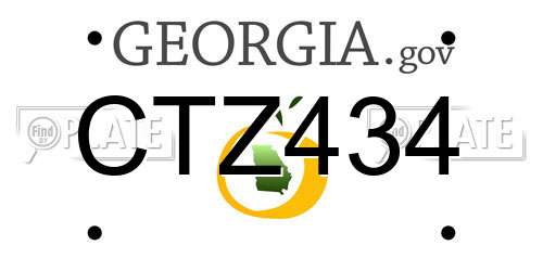 CTZ434 Georgia License Plate