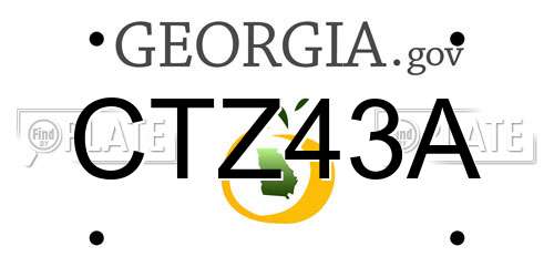 CTZ43A Georgia License Plate