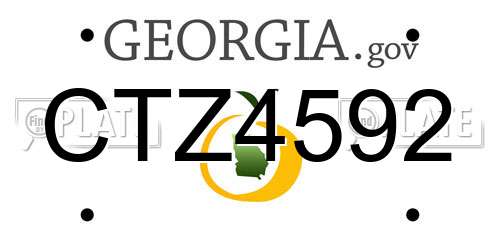 CTZ4592 Georgia License Plate