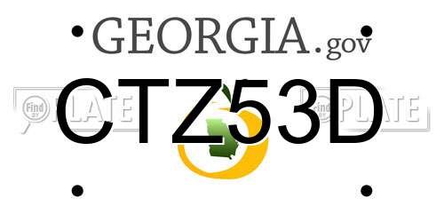 CTZ53D Georgia License Plate