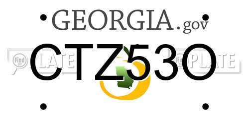 CTZ53O Georgia License Plate