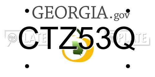 CTZ53Q Georgia License Plate
