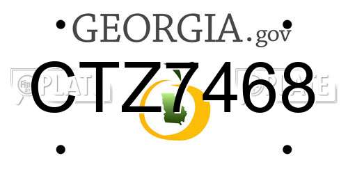CTZ7468 Georgia License Plate