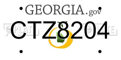 CTZ8204 Georgia License Plate