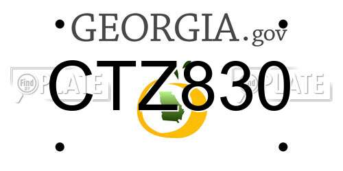 CTZ830 Georgia License Plate