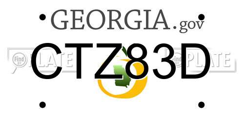 CTZ83D Georgia License Plate