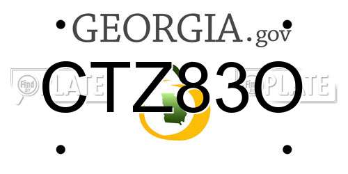CTZ83O Georgia License Plate