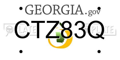 CTZ83Q Georgia License Plate