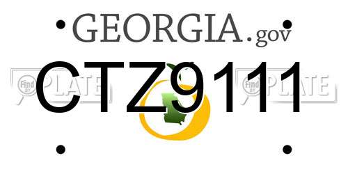 CTZ9111 Georgia License Plate