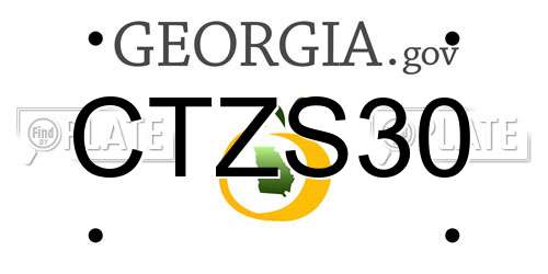 CTZS30 Georgia License Plate
