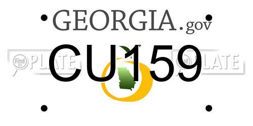 CU159 Georgia License Plate