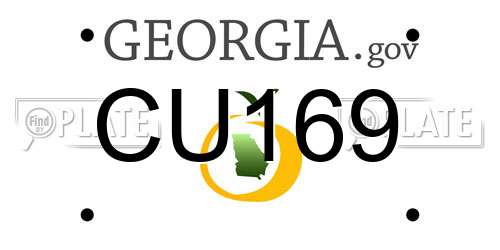 CU169 Georgia License Plate