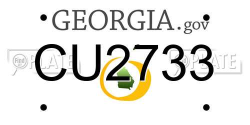 CU2733 Georgia License Plate