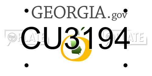 CU3194 Georgia License Plate