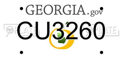 CU3260 Georgia License Plate