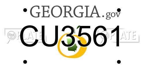 CU3561 Georgia License Plate
