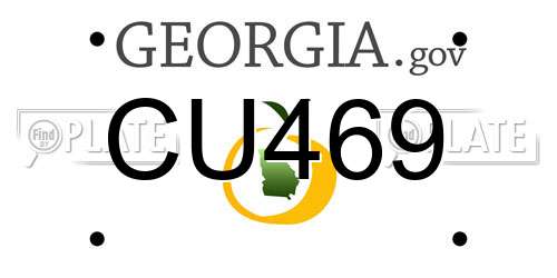 CU469 Georgia License Plate