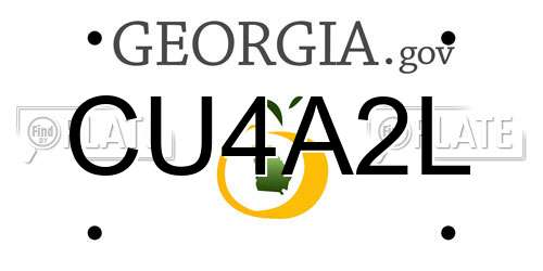 CU4A2L Georgia License Plate