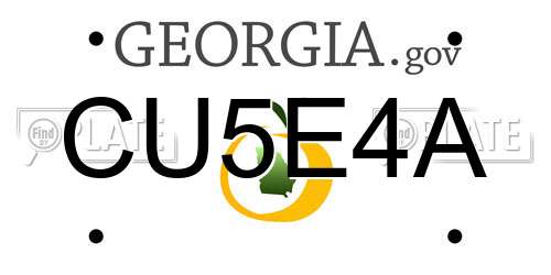 CU5E4A Georgia License Plate