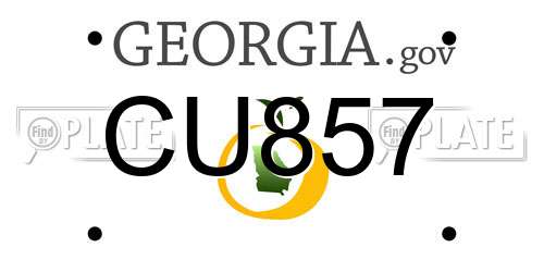 CU857 Georgia License Plate