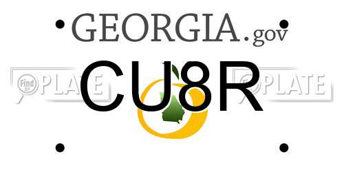 CU8R Georgia License Plate