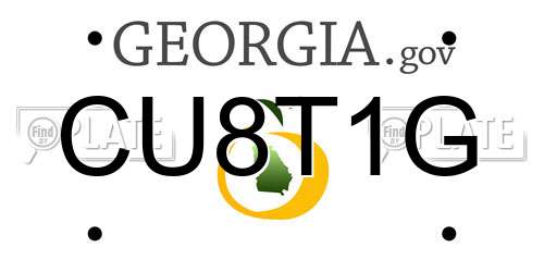 CU8T1G Georgia License Plate