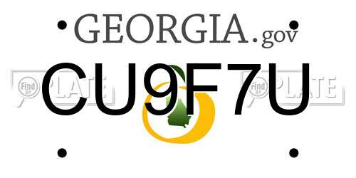 CU9F7U Georgia License Plate