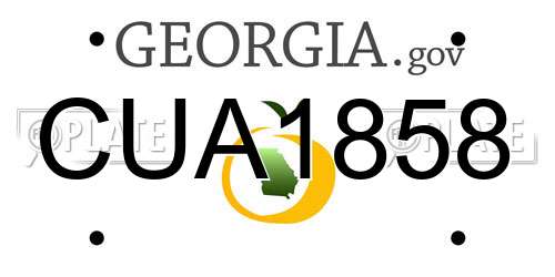 CUA1858 Georgia License Plate