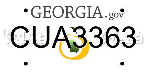 CUA3363 Georgia License Plate