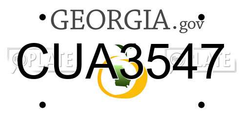 CUA3547 Georgia License Plate