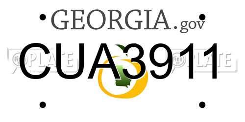 CUA3911 Georgia License Plate