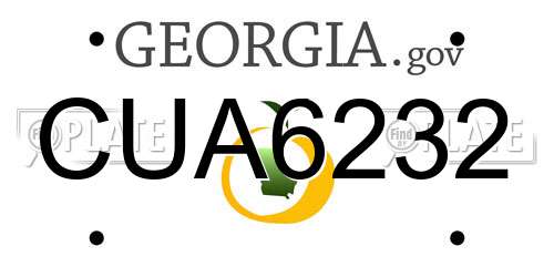 CUA6232 Georgia License Plate