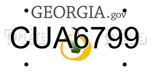 CUA6799 Georgia License Plate