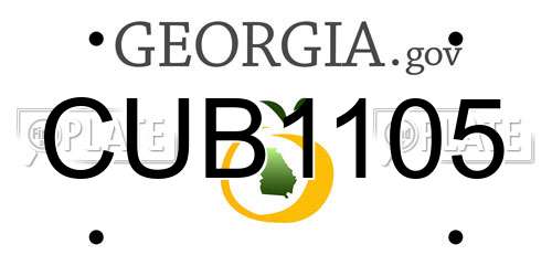 CUB1105 Georgia License Plate