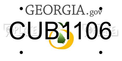 CUB1106 Georgia License Plate