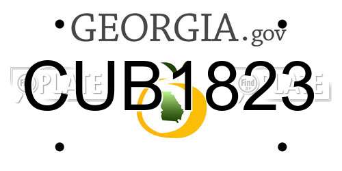 CUB1823 Georgia License Plate