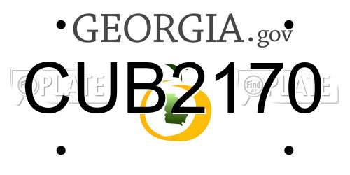 CUB2170 Georgia License Plate