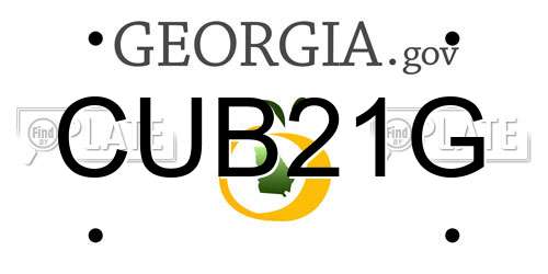 CUB21G Georgia License Plate