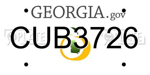 CUB3726 Georgia License Plate